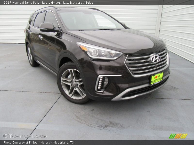 Java Espresso / Beige 2017 Hyundai Santa Fe Limited Ultimate