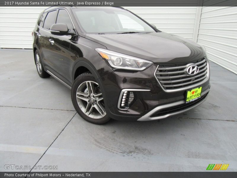Java Espresso / Beige 2017 Hyundai Santa Fe Limited Ultimate