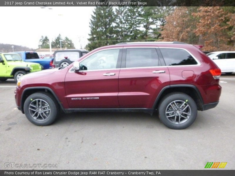 Velvet Red Pearl / Black/Light Frost Beige 2017 Jeep Grand Cherokee Limited 4x4