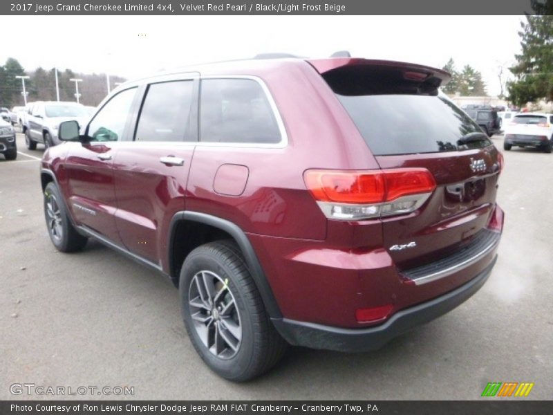 Velvet Red Pearl / Black/Light Frost Beige 2017 Jeep Grand Cherokee Limited 4x4