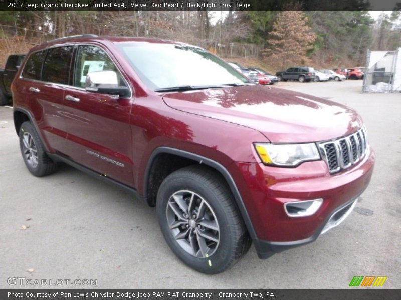 Velvet Red Pearl / Black/Light Frost Beige 2017 Jeep Grand Cherokee Limited 4x4