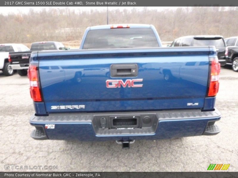 Stone Blue Metallic / Jet Black 2017 GMC Sierra 1500 SLE Double Cab 4WD