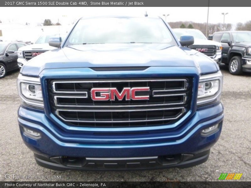 Stone Blue Metallic / Jet Black 2017 GMC Sierra 1500 SLE Double Cab 4WD