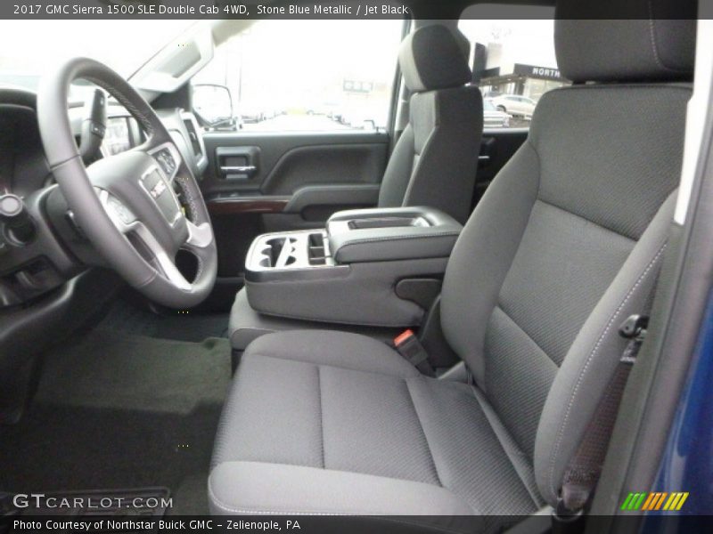 Stone Blue Metallic / Jet Black 2017 GMC Sierra 1500 SLE Double Cab 4WD