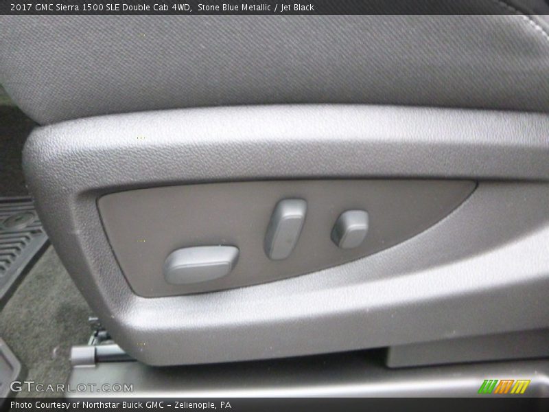 Stone Blue Metallic / Jet Black 2017 GMC Sierra 1500 SLE Double Cab 4WD