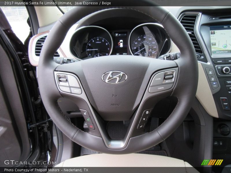 Java Espresso / Beige 2017 Hyundai Santa Fe Limited Ultimate