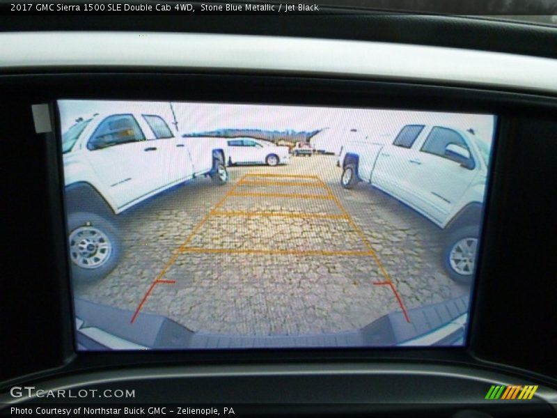Stone Blue Metallic / Jet Black 2017 GMC Sierra 1500 SLE Double Cab 4WD