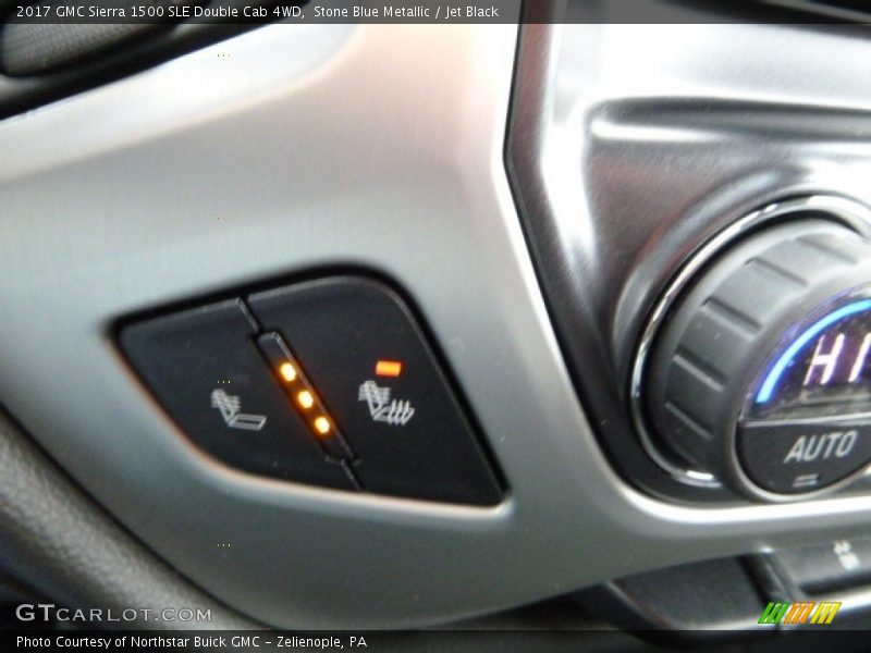 Stone Blue Metallic / Jet Black 2017 GMC Sierra 1500 SLE Double Cab 4WD