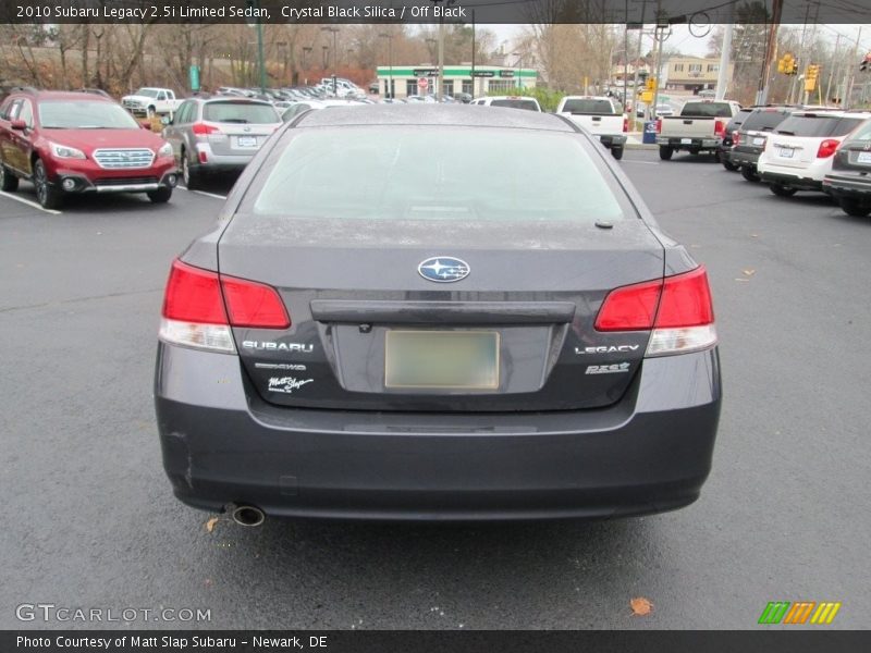 Crystal Black Silica / Off Black 2010 Subaru Legacy 2.5i Limited Sedan