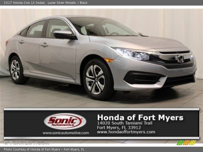 Lunar Silver Metallic / Black 2017 Honda Civic LX Sedan