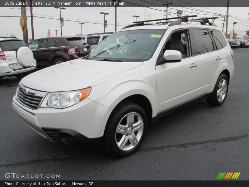 Satin White Pearl / Platinum 2009 Subaru Forester 2.5 X Premium