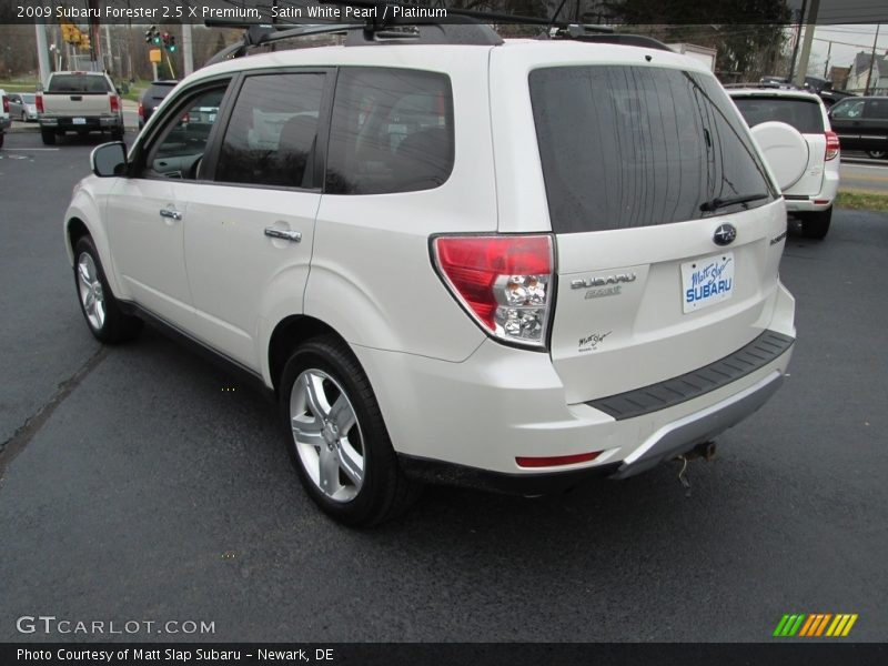 Satin White Pearl / Platinum 2009 Subaru Forester 2.5 X Premium