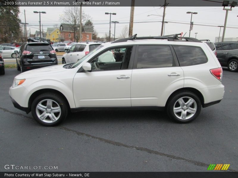 Satin White Pearl / Platinum 2009 Subaru Forester 2.5 X Premium