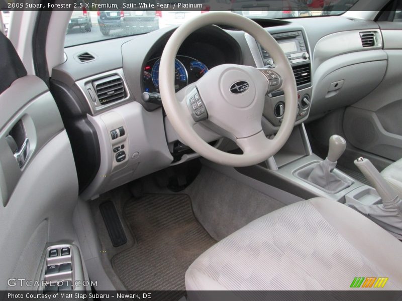 Satin White Pearl / Platinum 2009 Subaru Forester 2.5 X Premium