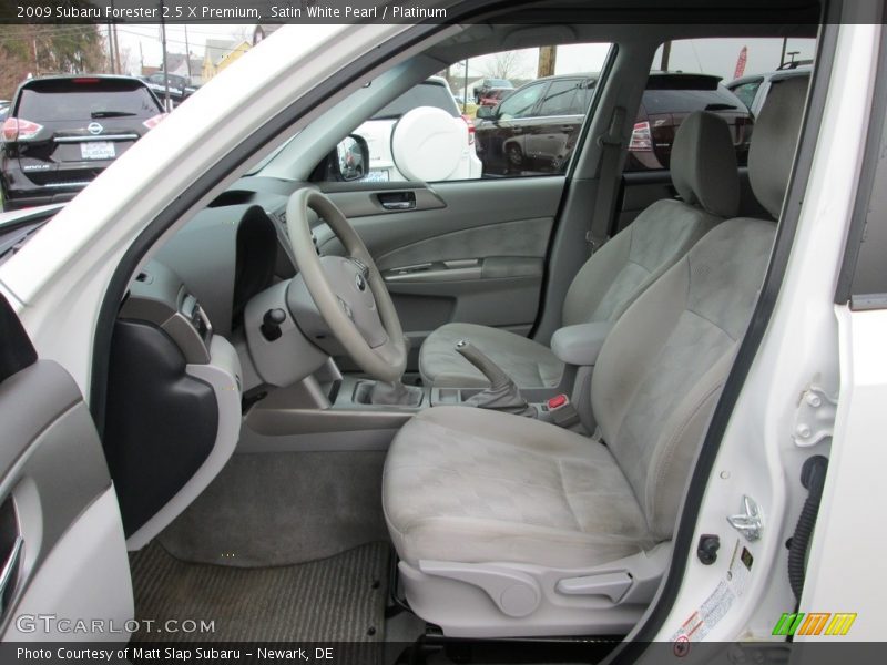Satin White Pearl / Platinum 2009 Subaru Forester 2.5 X Premium