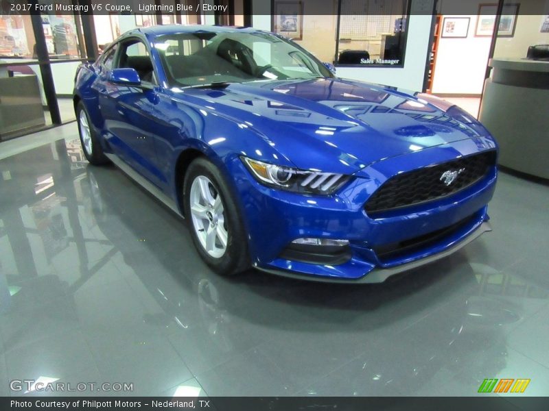 Lightning Blue / Ebony 2017 Ford Mustang V6 Coupe
