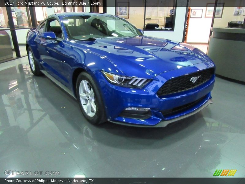 Lightning Blue / Ebony 2017 Ford Mustang V6 Coupe