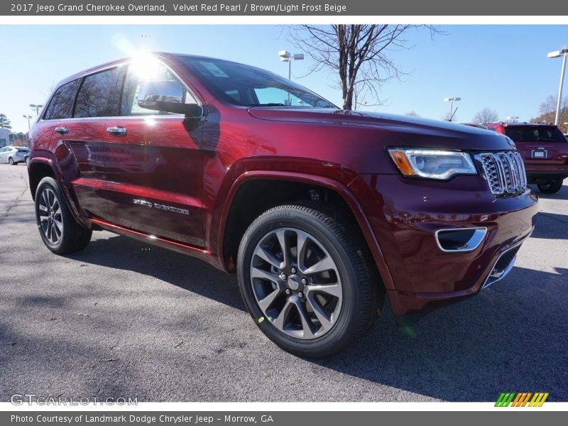 Velvet Red Pearl / Brown/Light Frost Beige 2017 Jeep Grand Cherokee Overland