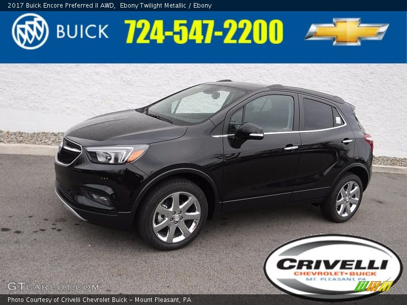 Ebony Twilight Metallic / Ebony 2017 Buick Encore Preferred II AWD