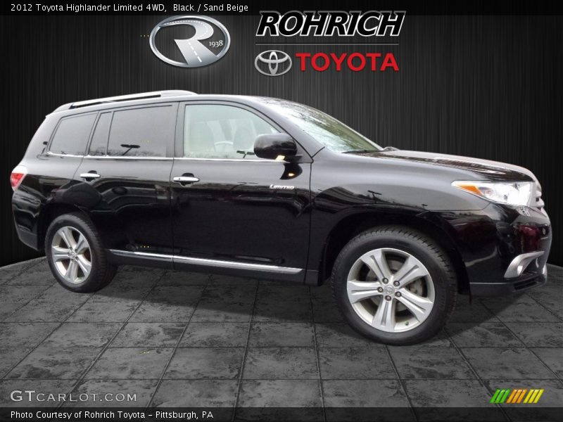 Black / Sand Beige 2012 Toyota Highlander Limited 4WD