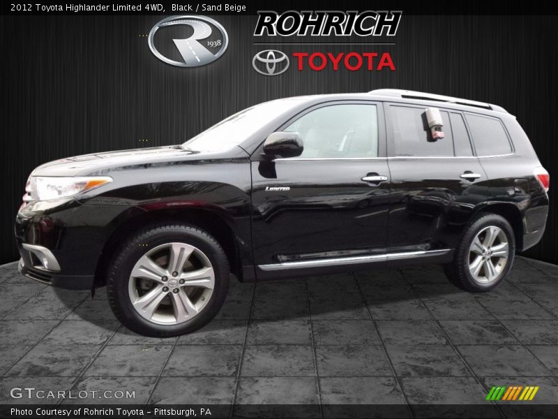 Black / Sand Beige 2012 Toyota Highlander Limited 4WD