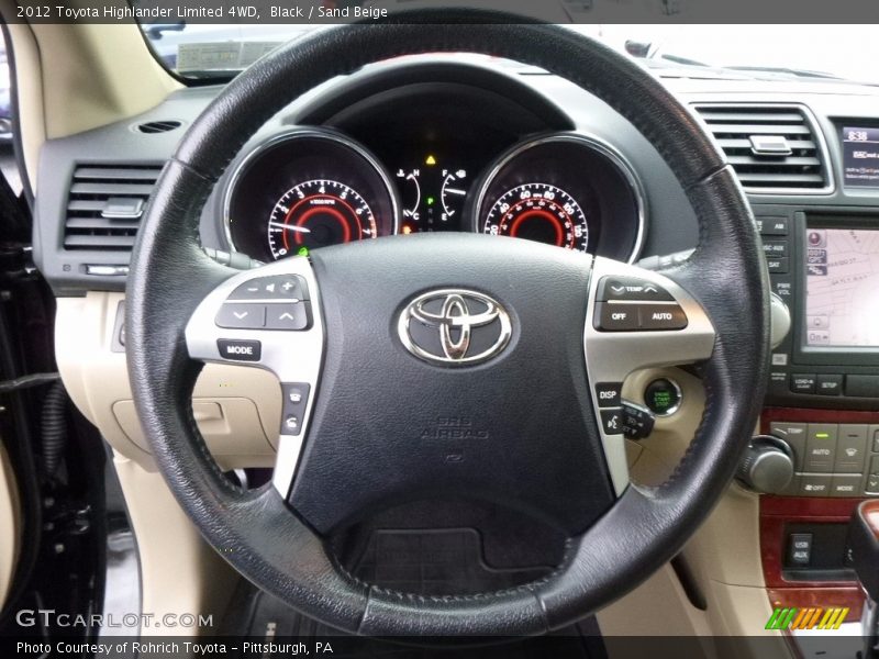 Black / Sand Beige 2012 Toyota Highlander Limited 4WD