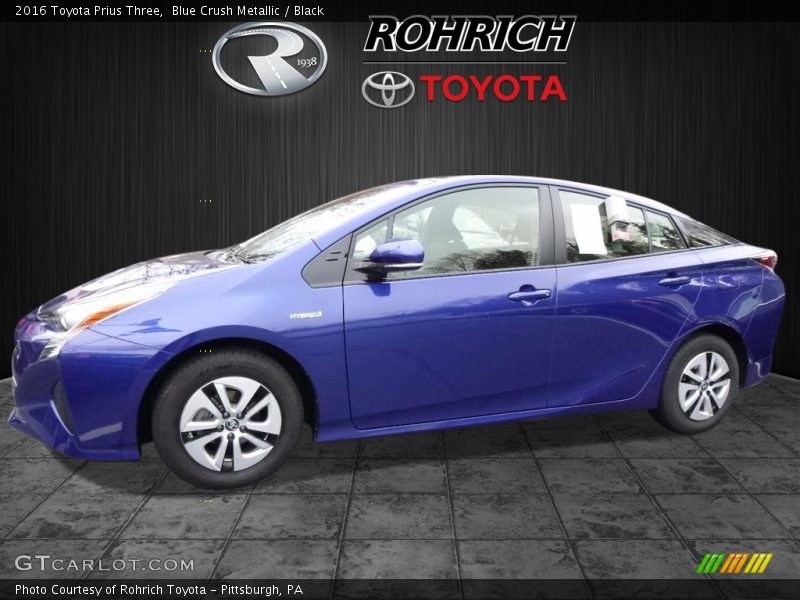 Blue Crush Metallic / Black 2016 Toyota Prius Three