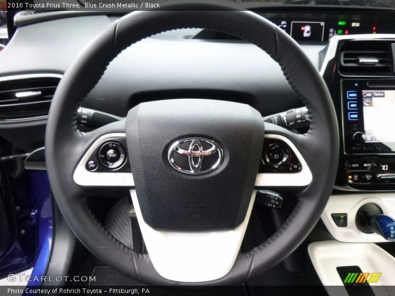 Blue Crush Metallic / Black 2016 Toyota Prius Three