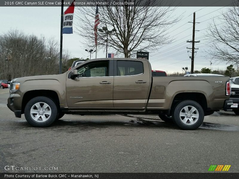 Bronze Alloy Metallic / Cocoa/Dune 2016 GMC Canyon SLE Crew Cab 4x4