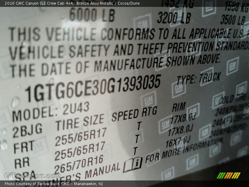 Bronze Alloy Metallic / Cocoa/Dune 2016 GMC Canyon SLE Crew Cab 4x4