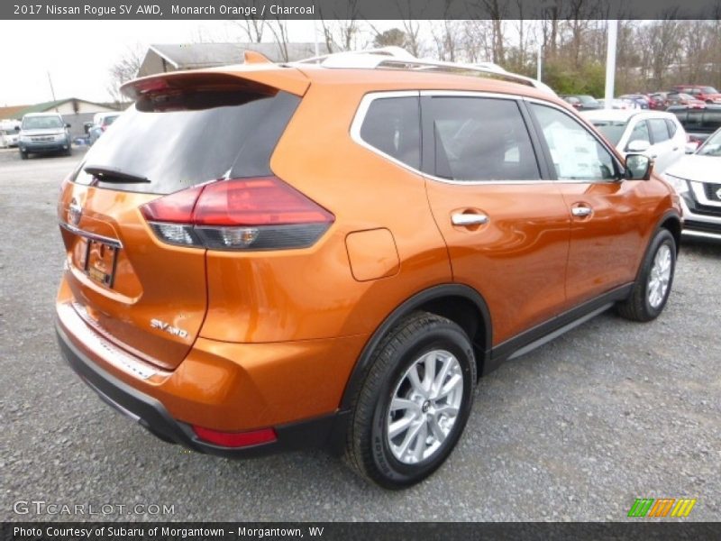Monarch Orange / Charcoal 2017 Nissan Rogue SV AWD