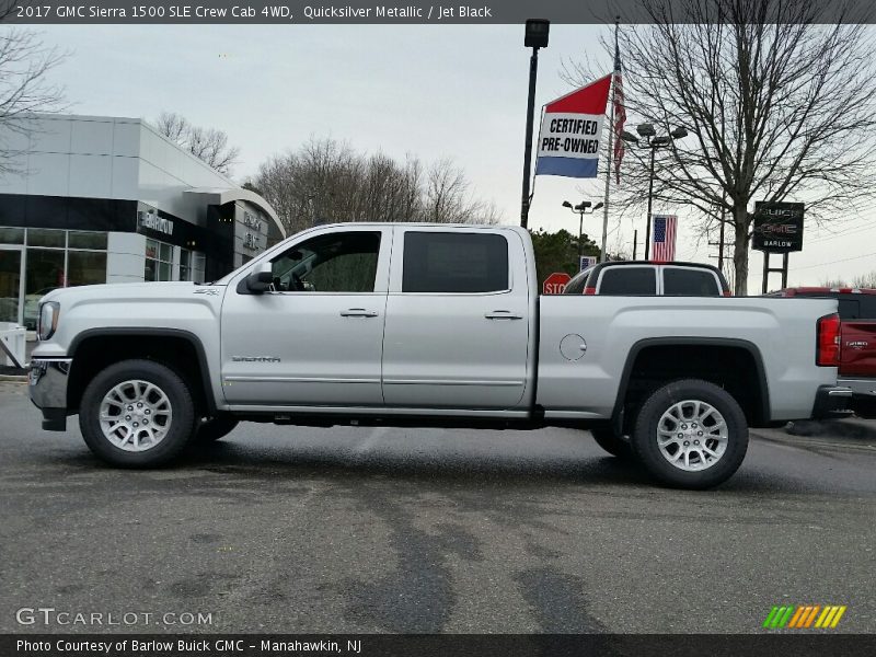 Quicksilver Metallic / Jet Black 2017 GMC Sierra 1500 SLE Crew Cab 4WD