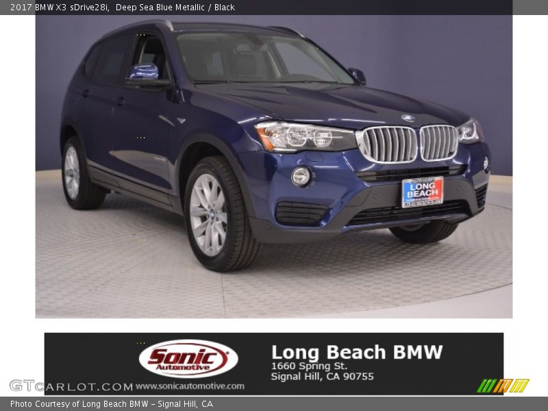 Deep Sea Blue Metallic / Black 2017 BMW X3 sDrive28i