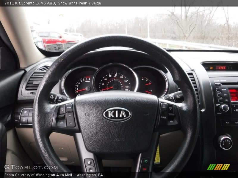 Snow White Pearl / Beige 2011 Kia Sorento LX V6 AWD