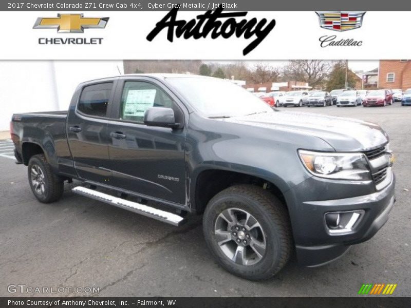 Cyber Gray Metallic / Jet Black 2017 Chevrolet Colorado Z71 Crew Cab 4x4