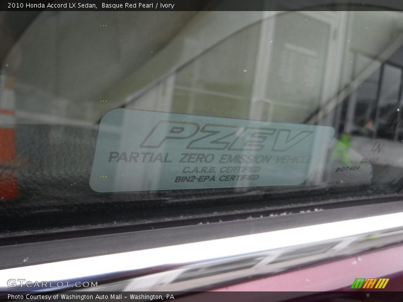 Basque Red Pearl / Ivory 2010 Honda Accord LX Sedan