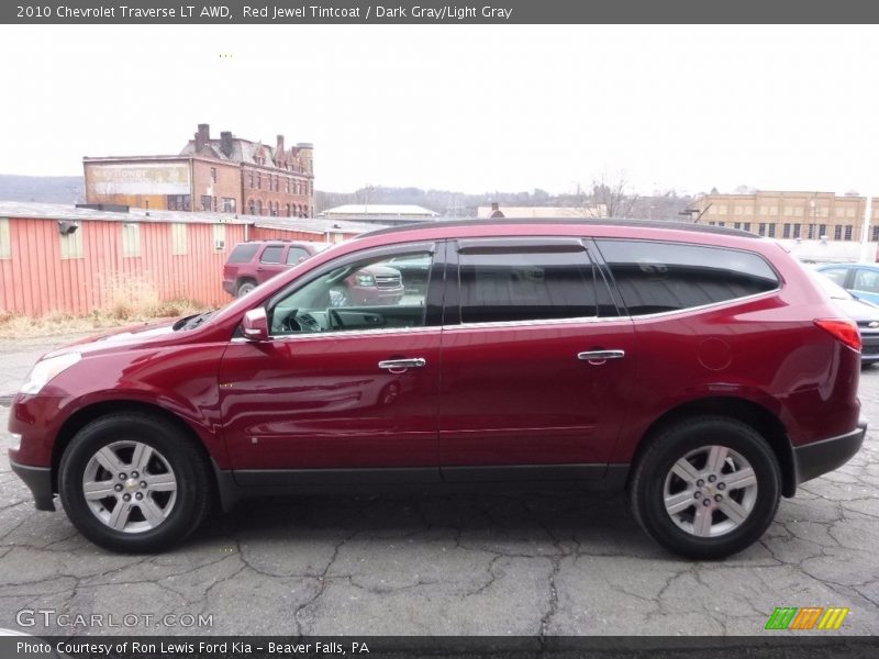 Red Jewel Tintcoat / Dark Gray/Light Gray 2010 Chevrolet Traverse LT AWD
