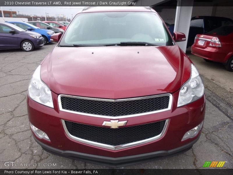 Red Jewel Tintcoat / Dark Gray/Light Gray 2010 Chevrolet Traverse LT AWD