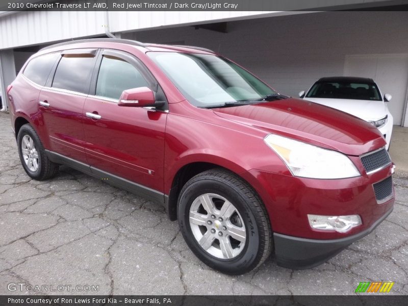 Red Jewel Tintcoat / Dark Gray/Light Gray 2010 Chevrolet Traverse LT AWD