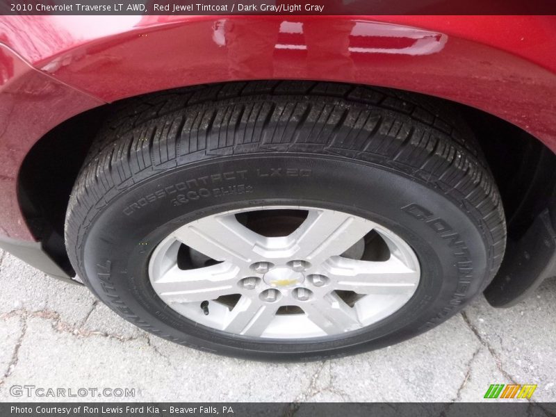 Red Jewel Tintcoat / Dark Gray/Light Gray 2010 Chevrolet Traverse LT AWD