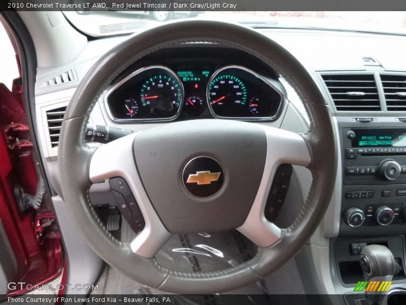 Red Jewel Tintcoat / Dark Gray/Light Gray 2010 Chevrolet Traverse LT AWD