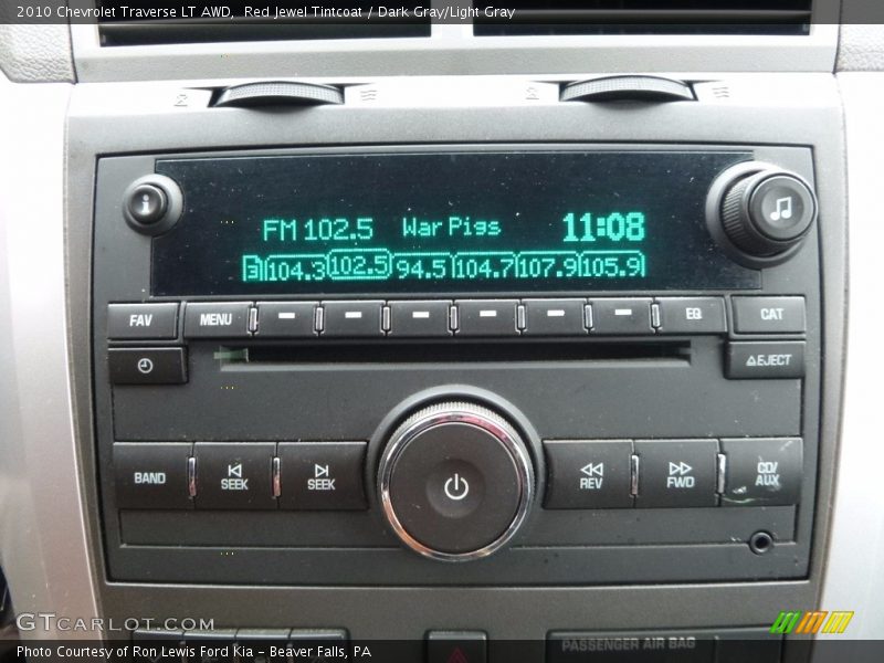 Red Jewel Tintcoat / Dark Gray/Light Gray 2010 Chevrolet Traverse LT AWD