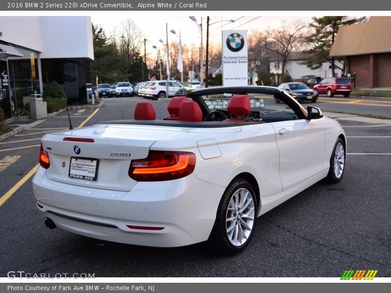 Alpine White / Coral Red 2016 BMW 2 Series 228i xDrive Convertible