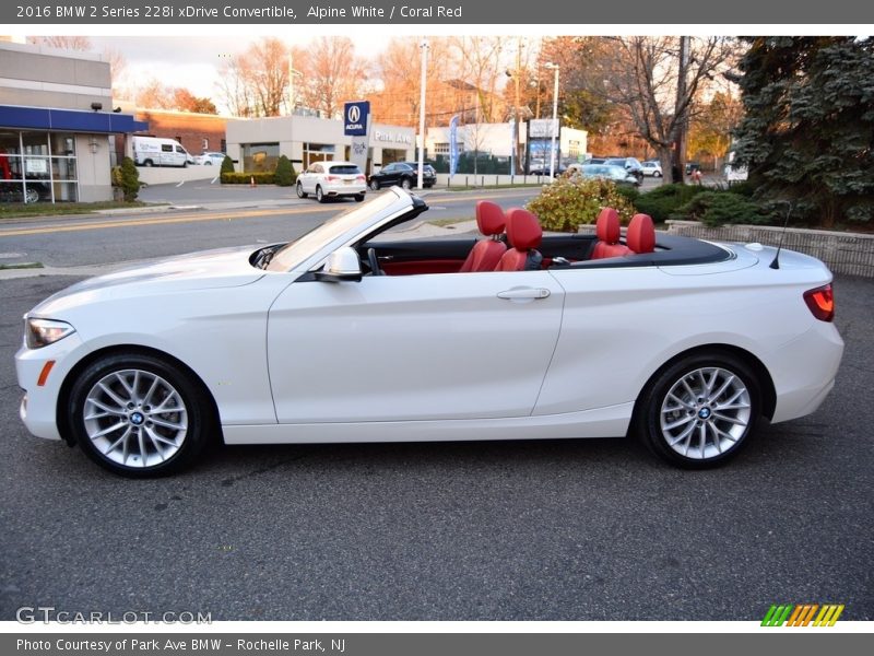 Alpine White / Coral Red 2016 BMW 2 Series 228i xDrive Convertible
