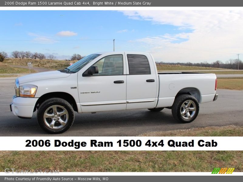 Bright White / Medium Slate Gray 2006 Dodge Ram 1500 Laramie Quad Cab 4x4