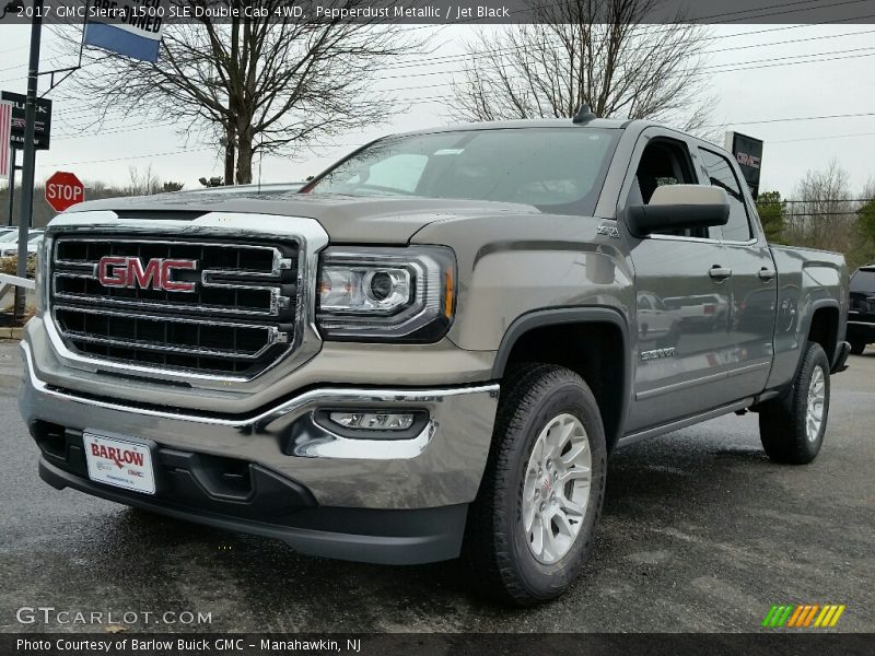 Pepperdust Metallic / Jet Black 2017 GMC Sierra 1500 SLE Double Cab 4WD