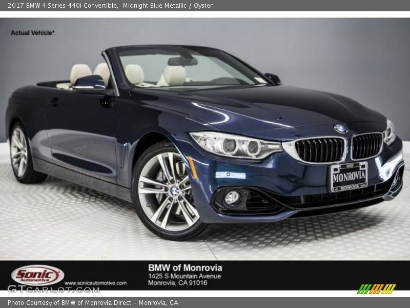 Midnight Blue Metallic / Oyster 2017 BMW 4 Series 440i Convertible