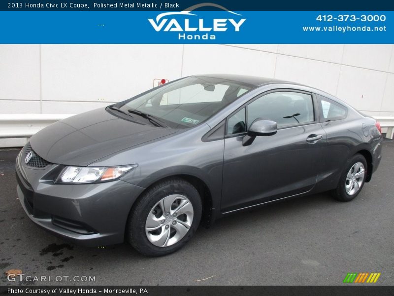Polished Metal Metallic / Black 2013 Honda Civic LX Coupe
