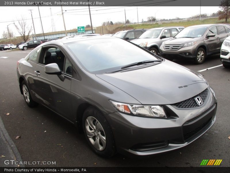 Polished Metal Metallic / Black 2013 Honda Civic LX Coupe