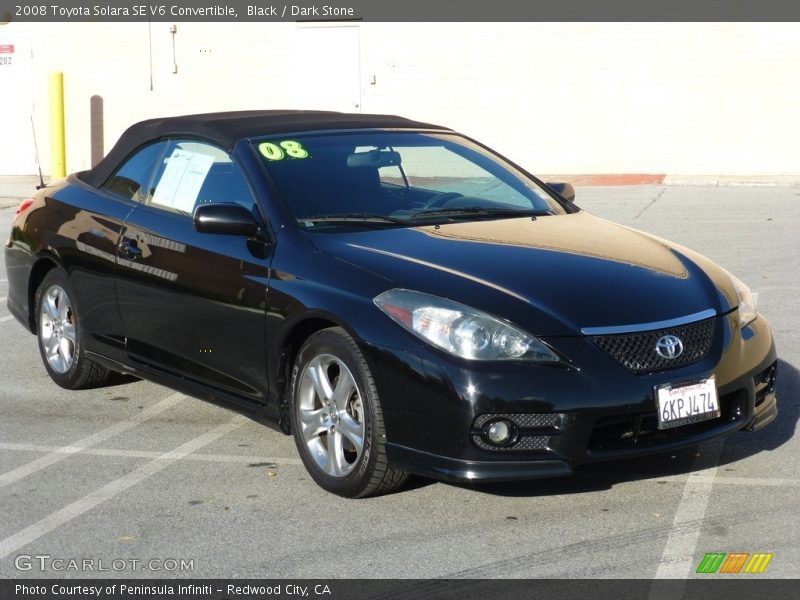 Black / Dark Stone 2008 Toyota Solara SE V6 Convertible